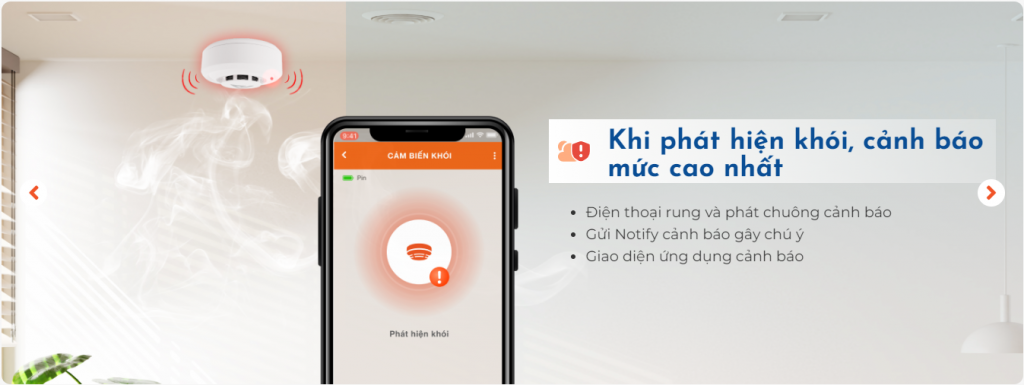 tính năng Cảm biến khói thông minh