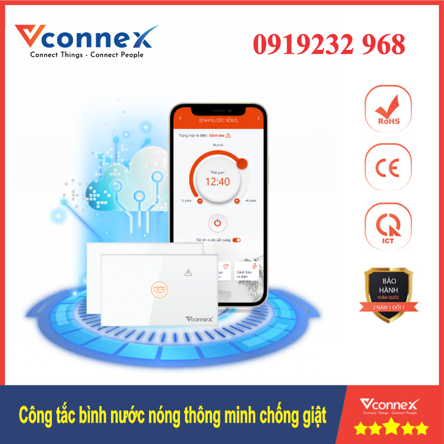 Công tắc bình nước nóng thông minh chống giật